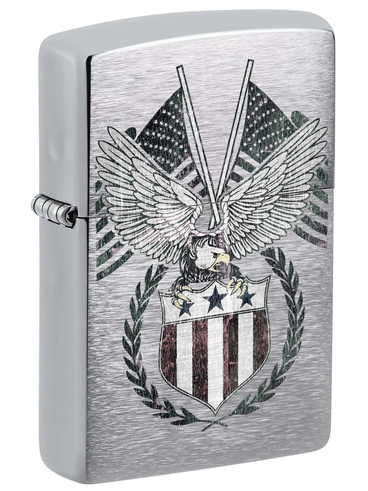United States Bald Eagle Crest - Brushed Chrome 81064 Zippo Lighter