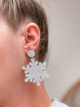 Load image into Gallery viewer, Winter Morning Glitter Clear Resin Snowflake Dangles

