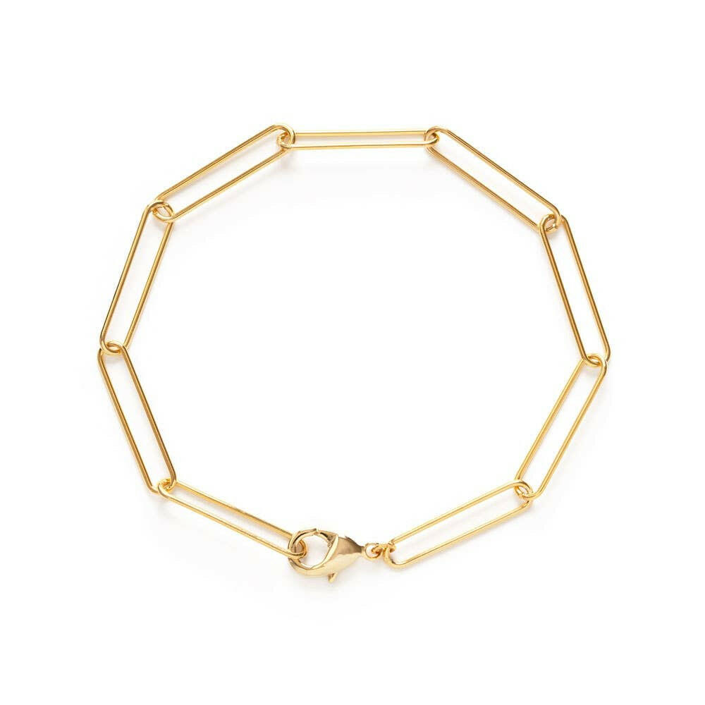 Long Link Paperclip Chain Bracelet.
