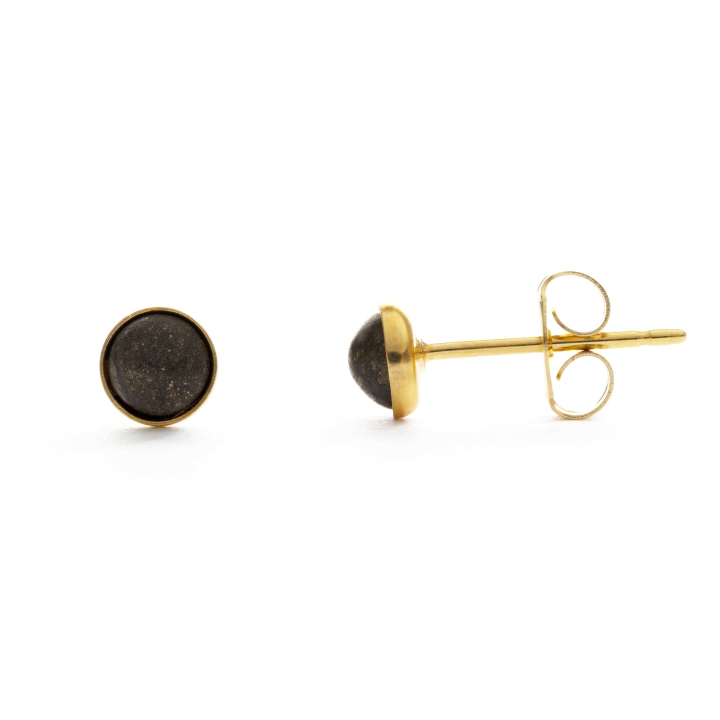 4mm Pyrite Stud Earrings.