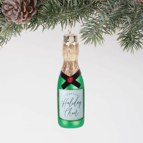 Holiday Cheer Champagne Ornament.