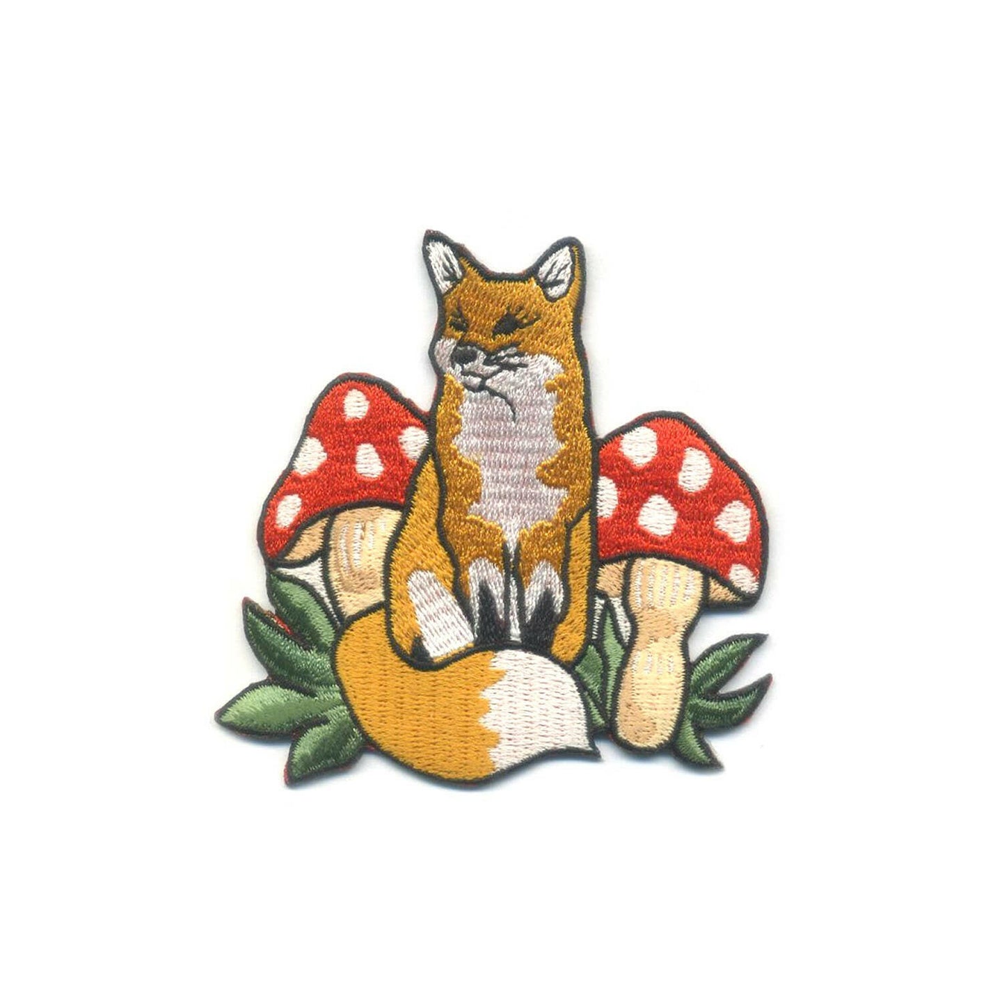 Fox in the Mushrooms Embroidered Patch.