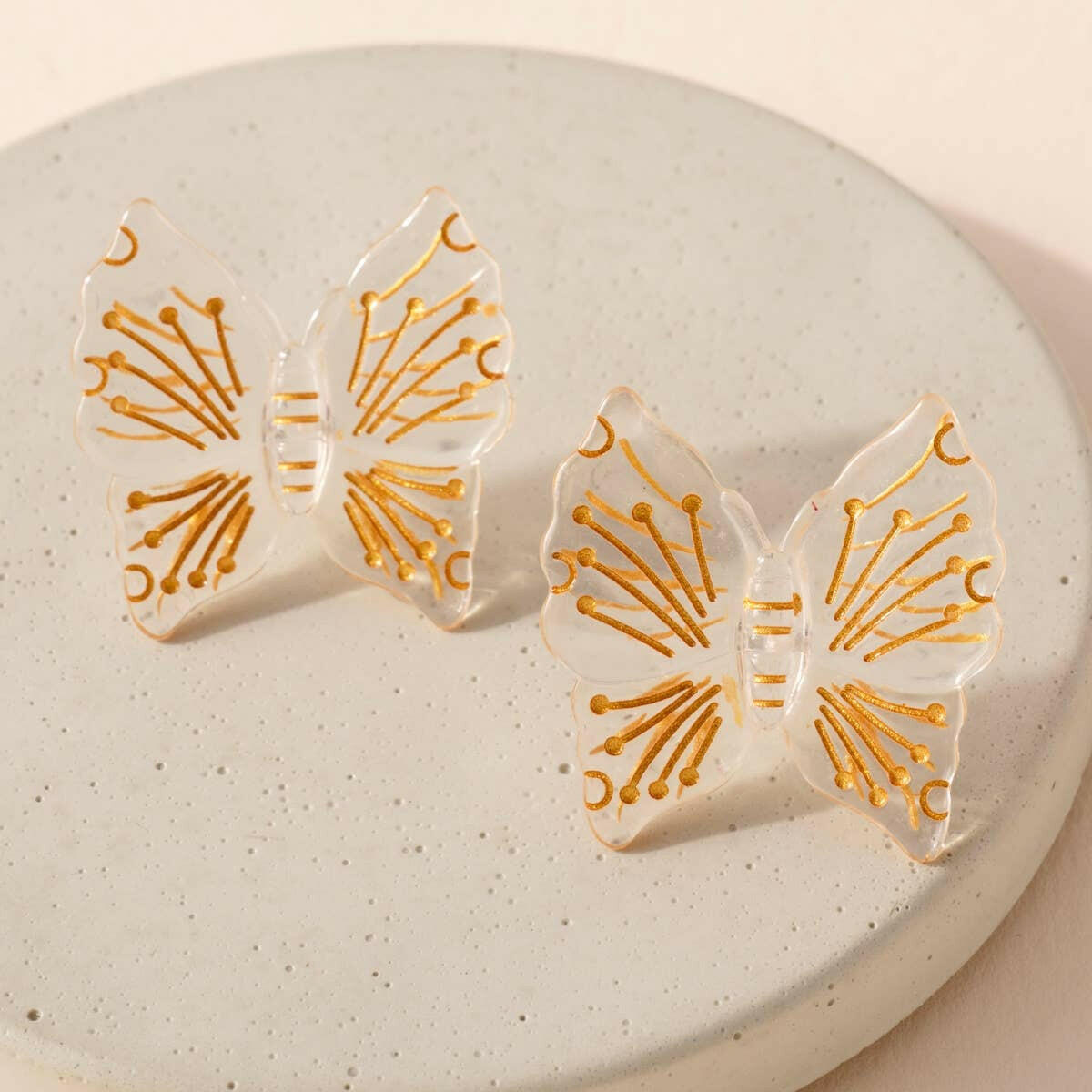 Acetate Butterfly Post Earrings.