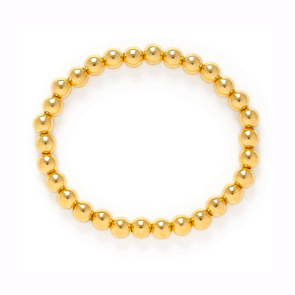 6mm gold bead bracelet.