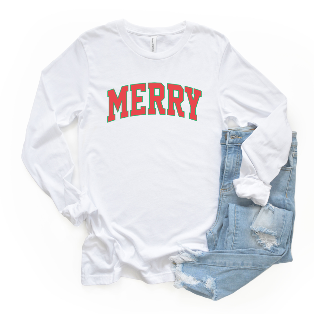 Merry and Bright Christmas Holiday Tee.