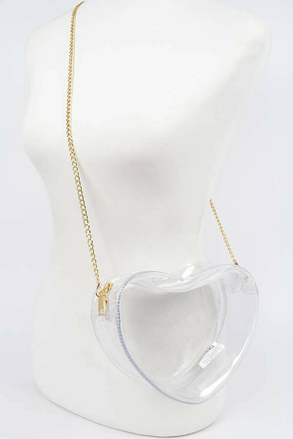 Clear Heart Shape Crossbody Bag.