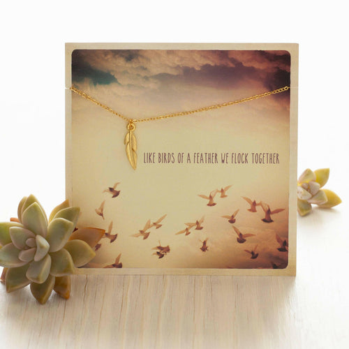 Carded Gift Necklace - Feather.