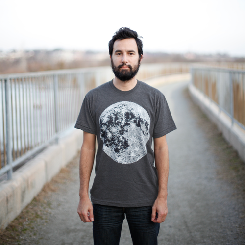 Full Moon Men's Tee Shirt Heather Black - Made in USA.