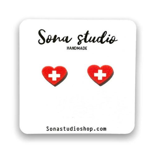 Medical Heart Earrings.