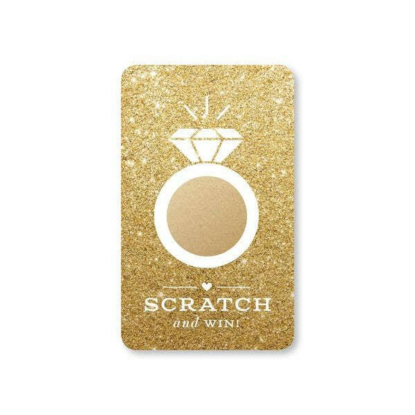 Faux Gold Glitter Bridal Scratch-off Game.