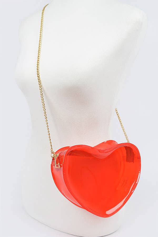 Clear Heart Shape Crossbody Bag