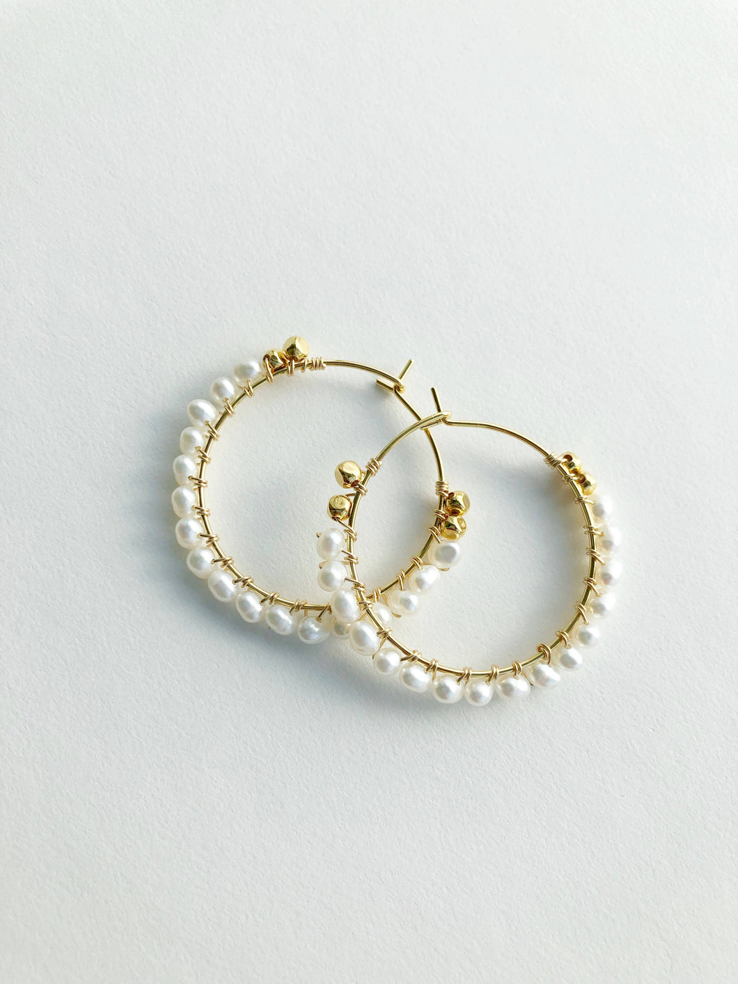 Pearl Wrap Hoop Earrings