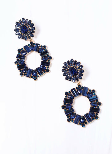 Bronx Stone Drop Earring NAVY.