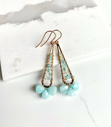 Light Blue Amazonite Earrings.