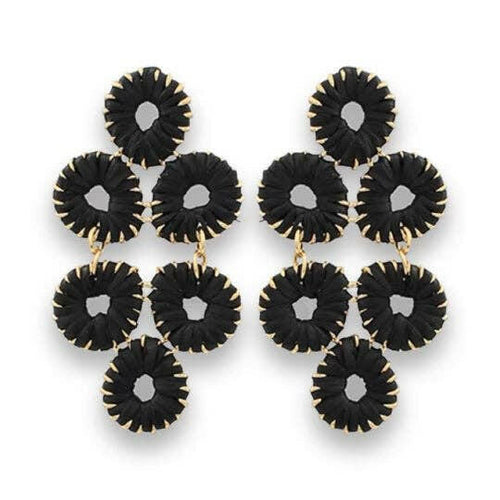 Raffia Wrapped Plaza in Black.