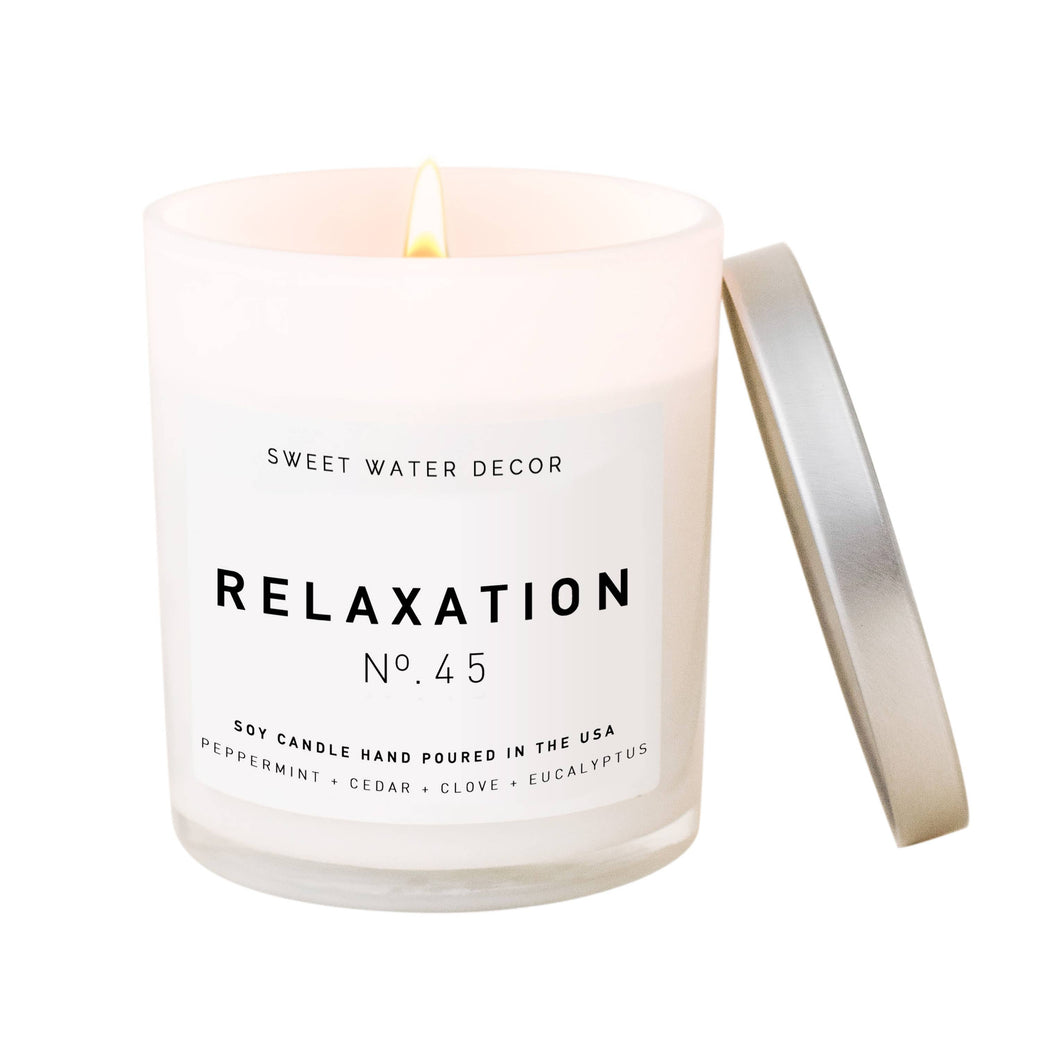 Relaxation Soy Candle | White Jar Candle