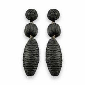 Black Raffia Ball Drop.