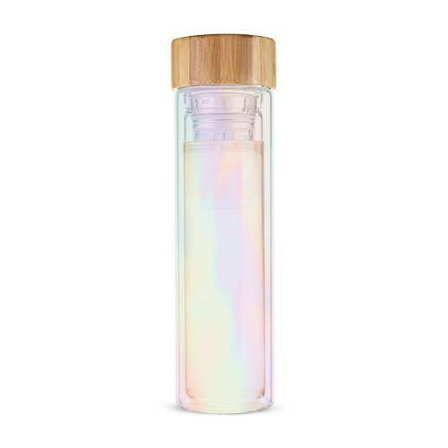 Blair Iridescent Glass Travel Infuser Mug by Pinky Up.