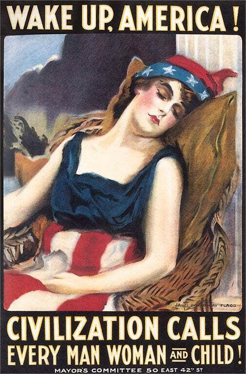 Wake Up America - Vintage Image, Magnet.