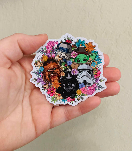 Star Wars with Flowers- Star Wars Sticker.