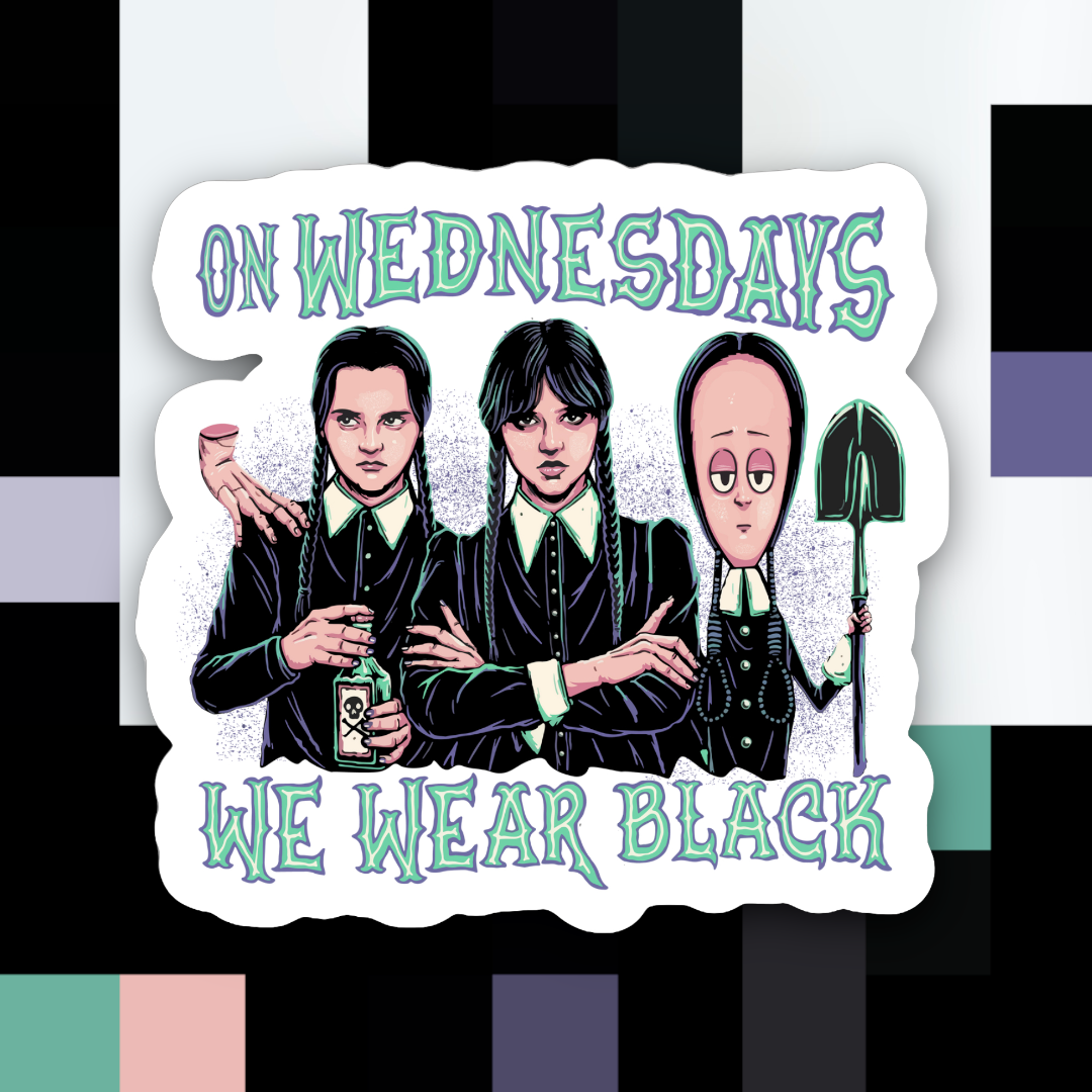 On Wednesdays We Wear Black Sticker.