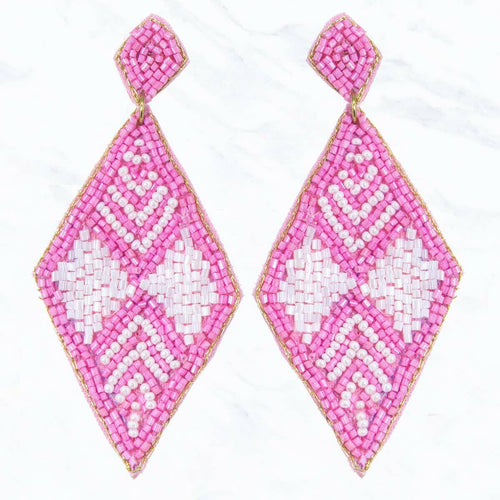 Rhombus Indian Bead Earrings.