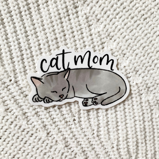 Cat Mom Sticker 3x3 in..