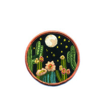 Load image into Gallery viewer, Night Cactus Embroidered Patch
