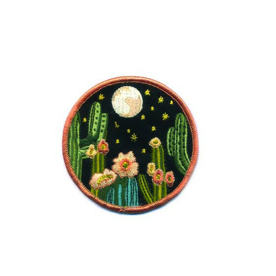 Night Cactus Embroidered Patch.