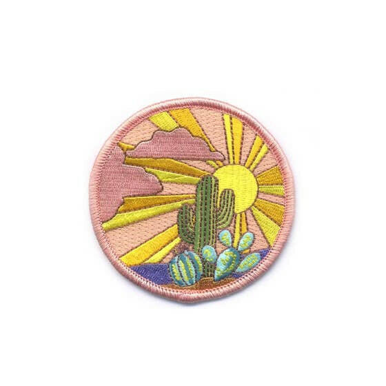 Cactus Sunset Embroidered Patch.