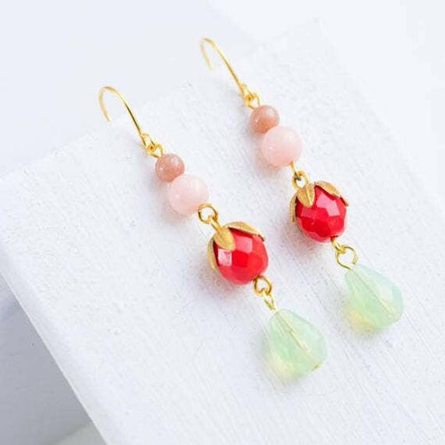 Red Bead Earrings.