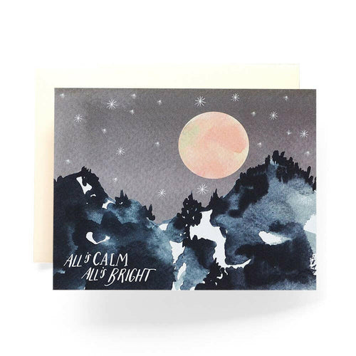 All Is Calm Mountain Greeting Card.