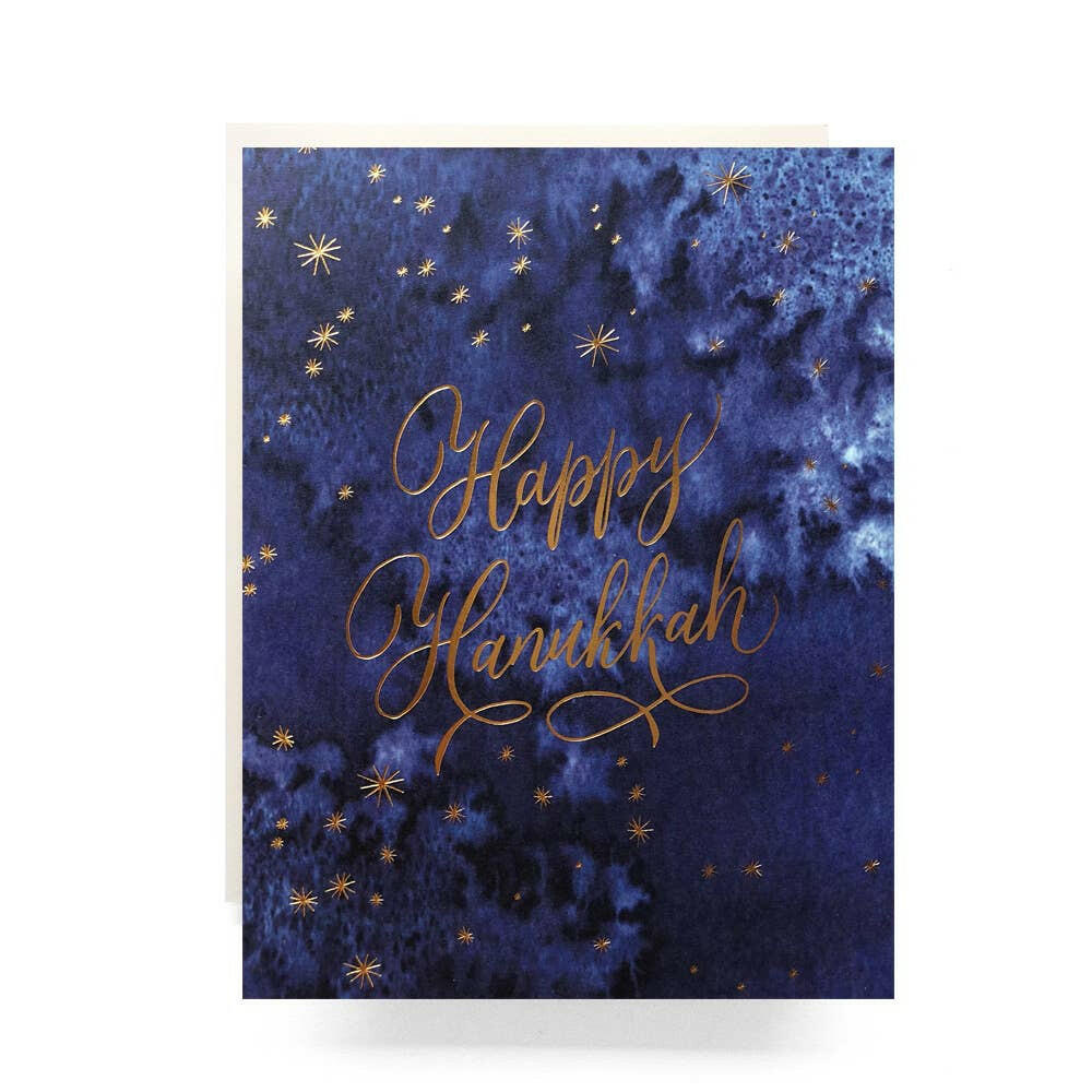 Indigo Hanukkah Greeting Card.