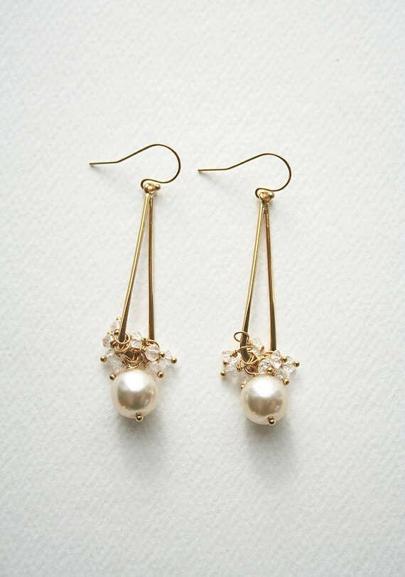 Long Pearl Earrings.