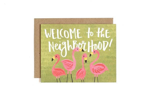 Flamingo Neighborhood Greeting Card Stationery