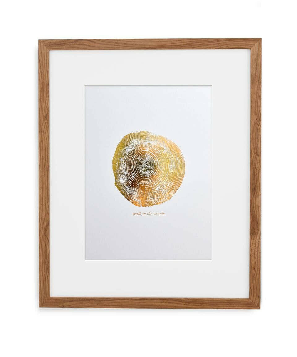 Walk Woods Gold Foil Art Print.