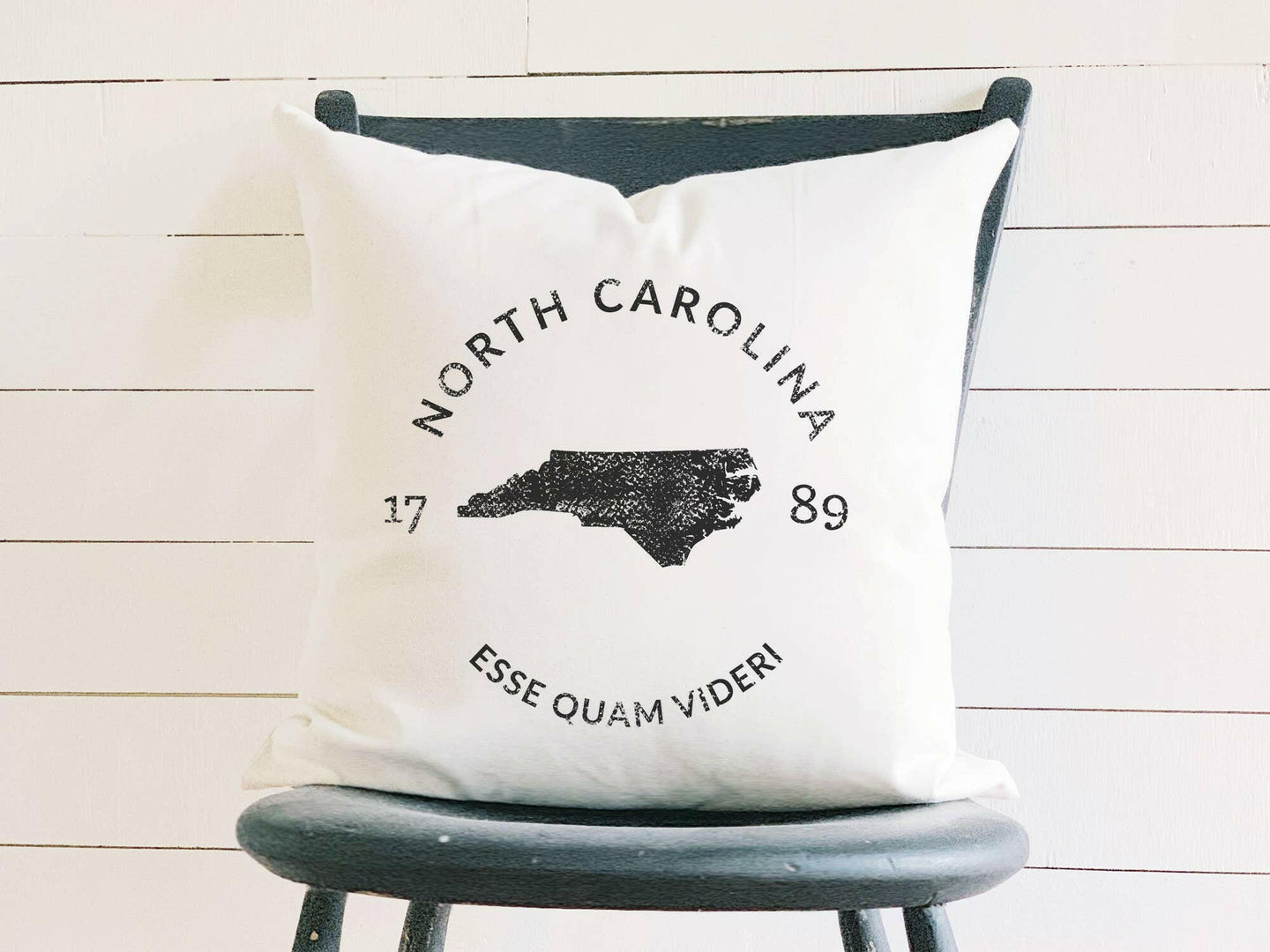 State Badge & Motto - Cotton Canvas Pillow.