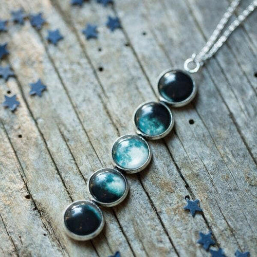 Moon Phase Pendant Necklace.