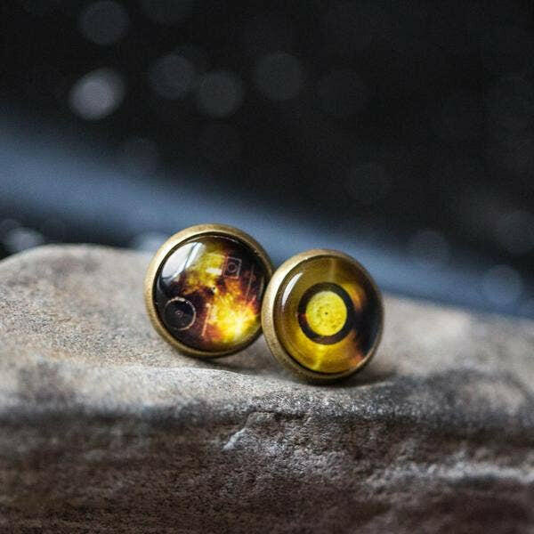 Voyager Gold Record Earrings - Stud.