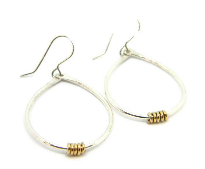 Coils Collection - Silver Teardrop Earrings.