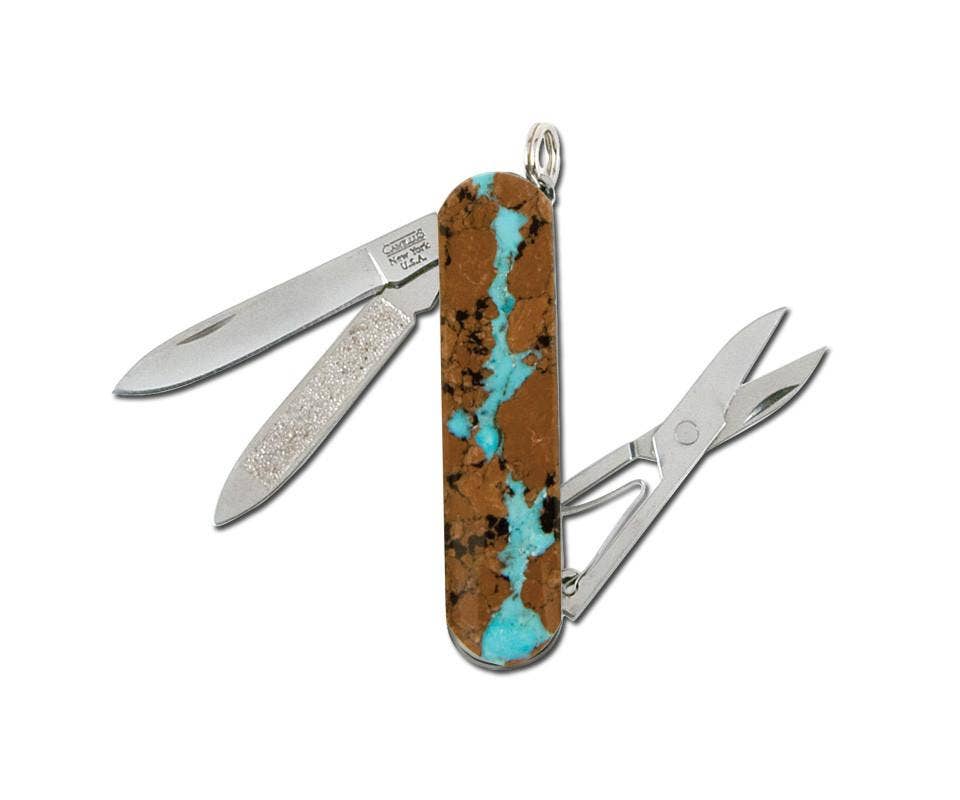 Vein Turquoise Scissors Knife - Single