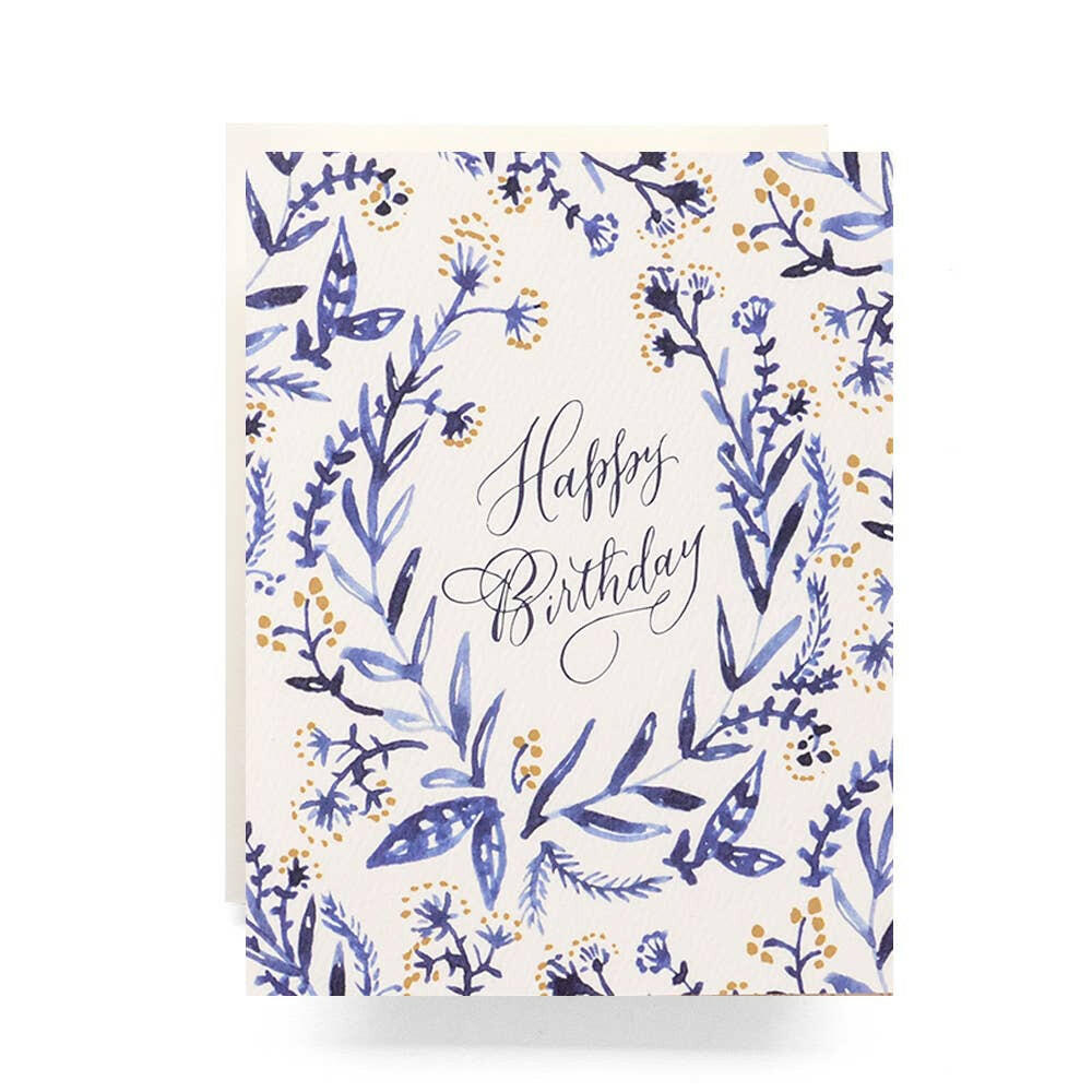 Cobalt & Canary Birthday Greeting Card.