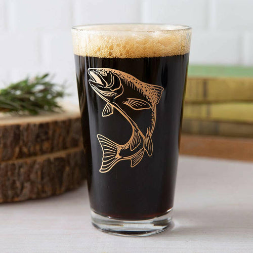 Trout Pint Glass.