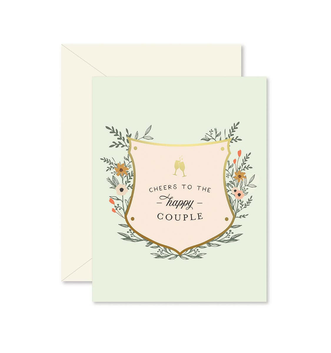 Cheers to the Happy Couple Wedding Greeting Card.