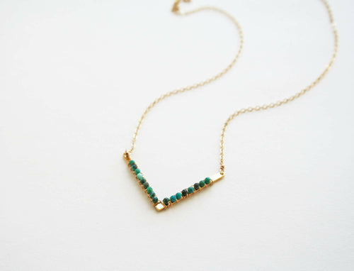 Turquoise Chevron Necklace.