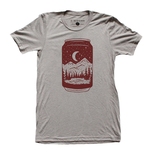 Beer Can Tee- Grey.