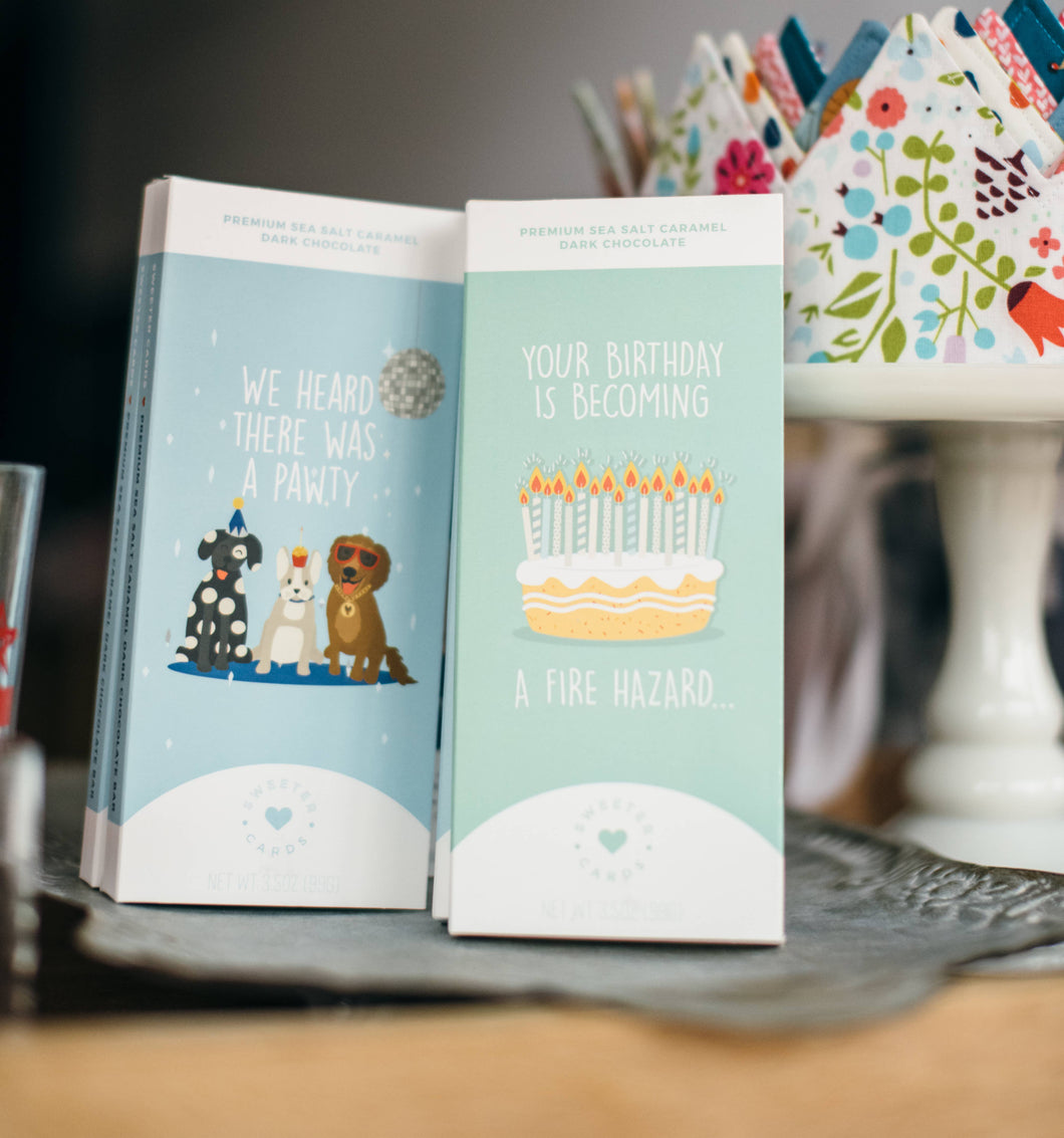 Dog Lover Birthday Card  with Chocolate Inside!