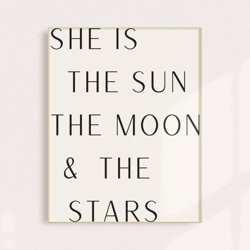 Sun, Moon, Stars Wall Art Print.