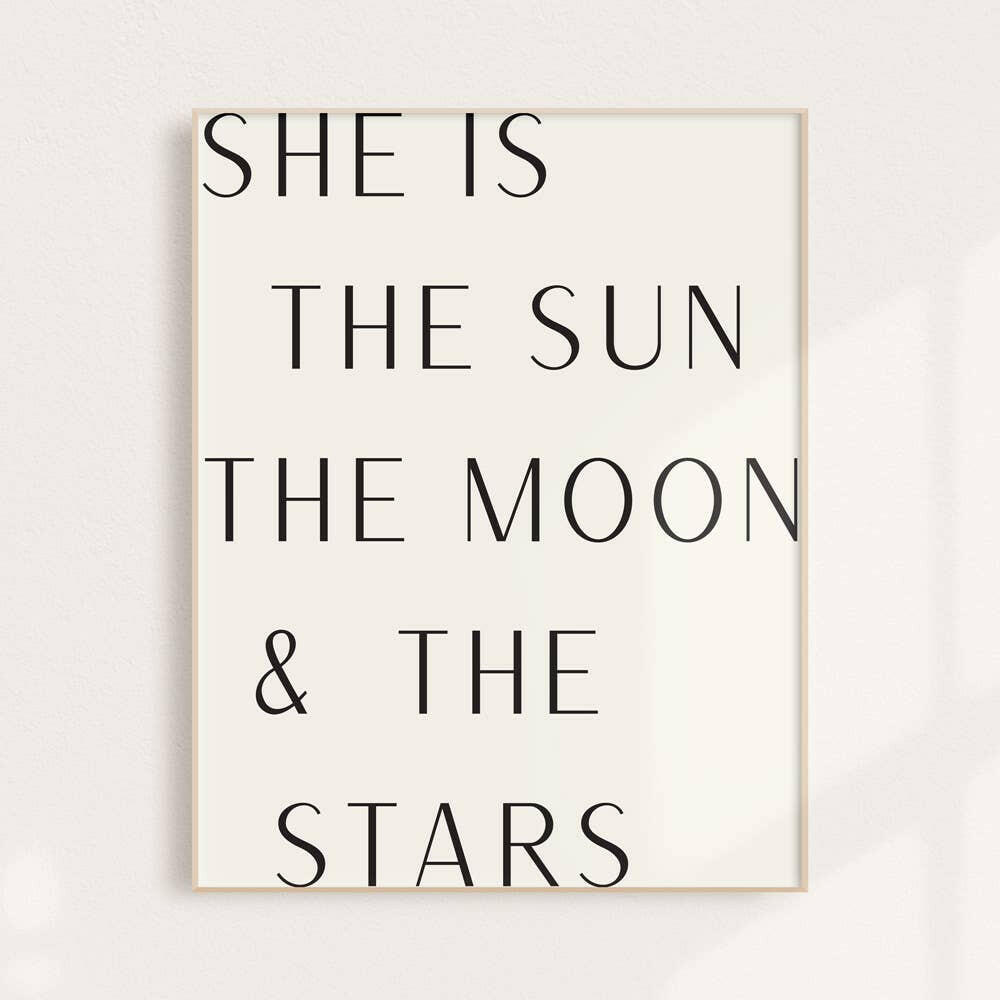 Sun, Moon, Stars Wall Art Print