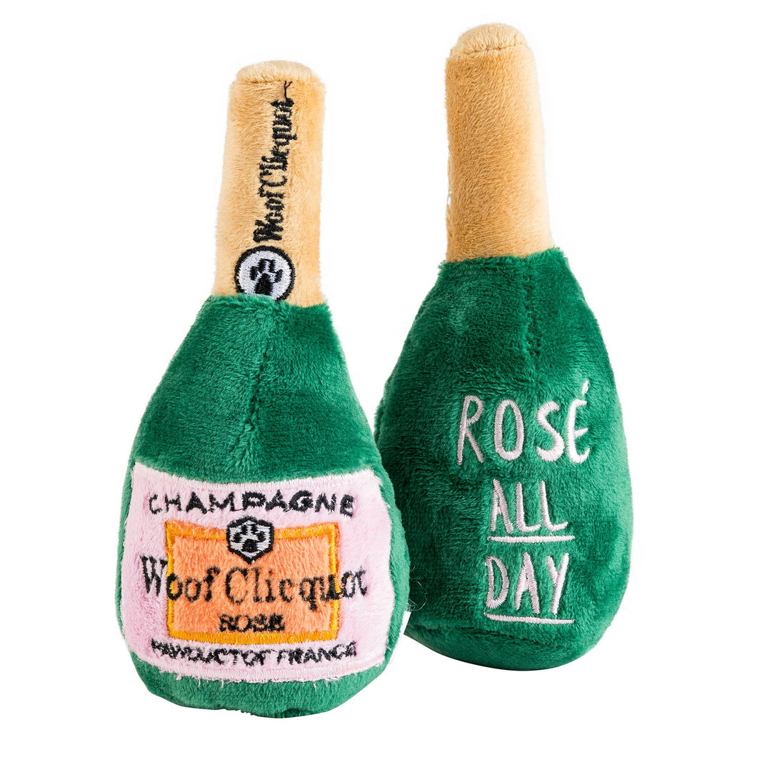Woof Clicquot Rose' Champagne Bottle Small